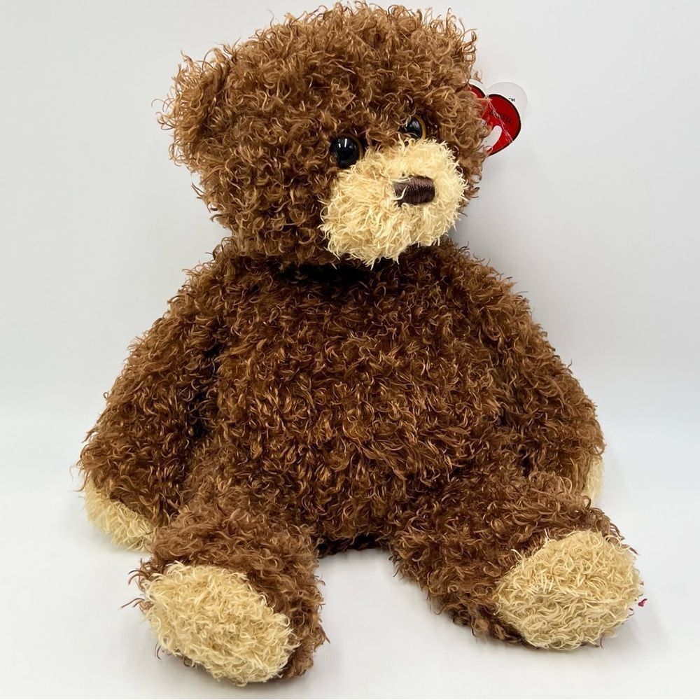 TY Classic Collection 12" SHAGGY Brown Tan Curly Teddy Bear Plush Stuffed Animal